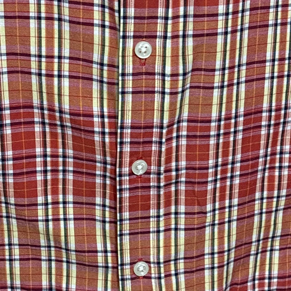 Polo Ralph Lauren Shirt Boys Size Medium 12/14 Plaid SS Button‎ Up Blue Pony